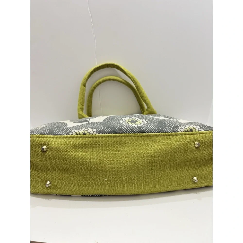 Ketti Large Green Beige Floral Fall Leaf Fabric‎ Shoulder Camera Bag